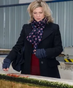 Candice Renoir Cécile Bois Black Wool Trench Coat 2024