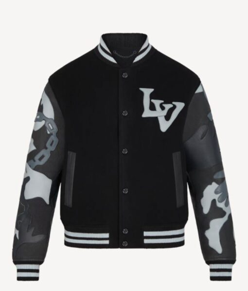 Chains Camo Lv Letterman Varsity Jacket