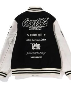 Coca Cola Black And White Wool Varsity Jacket 2024