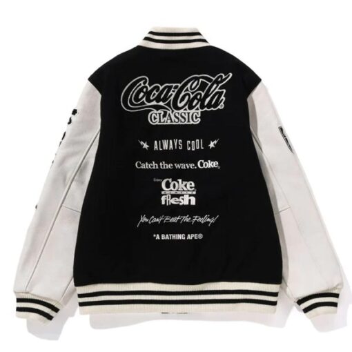 Coca Cola Black And White Wool Varsity Jacket 2024