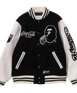 Coca Cola Black And White Wool Varsity Jacket