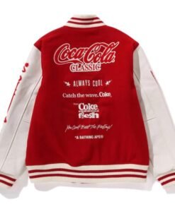 Coca Cola Red And White Wool Varsity Jacket 2024
