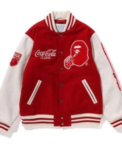 Coca Cola Red And White Wool Varsity Jacket