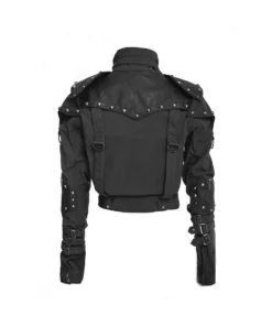 Womens Studded Military Cropped Jacket