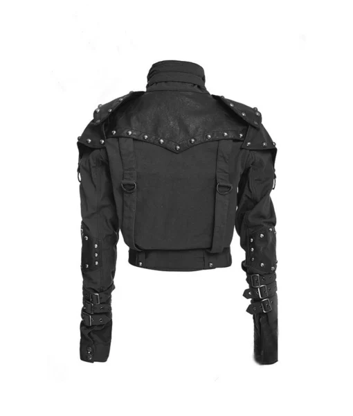 Womens Studded Military Cropped Jacket