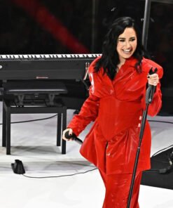 Demi Lovato Red Heart Attack Leather Jacket 2024