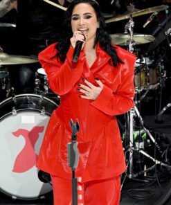 Demi Lovato Red Heart Attack Leather Jacket