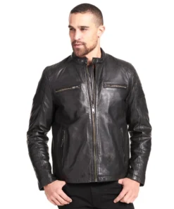 Mens Black Moto Leather Jacket