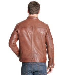 Mens Brown Moto Leather Jacket