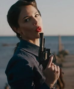 Eiza González The Ministry of Ungentlemanly 2024 Blue Cropped Denim Jacket