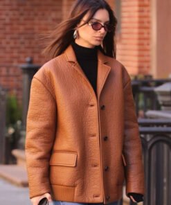 Emily Ratajkowski Leather Jacket