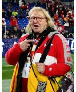 Kansas City Chiefs Playoffs Donna Kelce Color Block Zip Up Hoodie