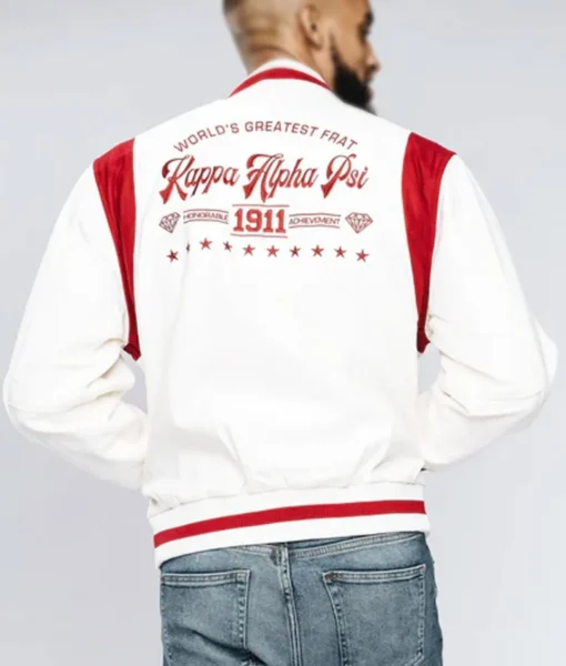 Kappa Alpha Psi World’s Greatest Frat Varsity White Wool Jacket 2024