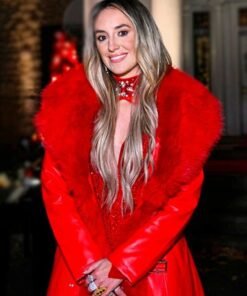 Lainey Wilson Red Faux Fur Coat