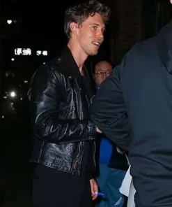 Masters Of The Air 2024 Austin Butler Black Biker Jacket