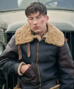 Masters Of The Air 2024 Barry Keoghan Shearling Leather Jacket