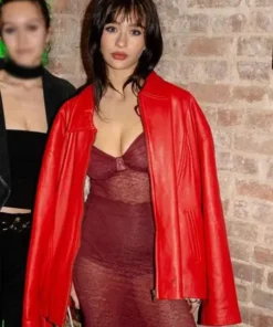 Masters Of The Air Malina Weissman Red Leather Jacket