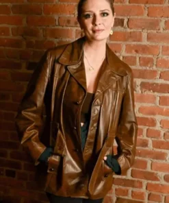 Masters Of The Air Mischa Barton Premiere Brown Leather Jacket