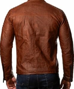 Mens Vintage Cafe Racer Slim Fit Biker Jacket