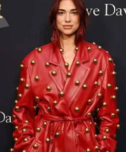 Pre-grammy Gala 2024 Dua Lipa Red Coat