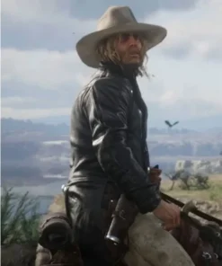 Red Dead Redemption 2 Micah Bell Tail Black Leather Jacket 2024
