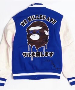 Robert Phillipe We Killed Ape Blue Wool Varsity Jacket
