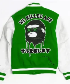 Robert Phillipe We Killed Ape Green Wool Varsity Jacket