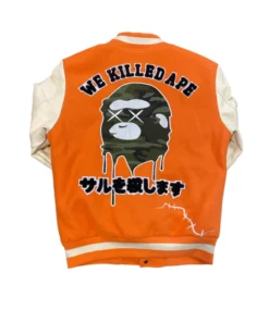 Robert Phillipe Yellow And White Wool Varsity Jacket