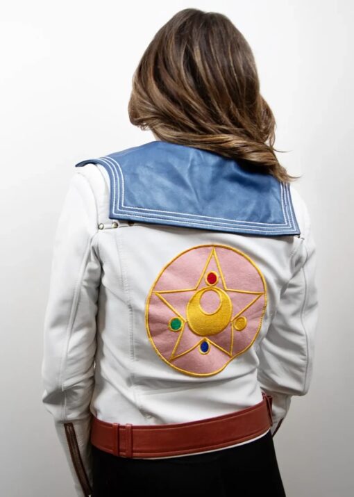 Sailor Moon White Leather Jacket 2024