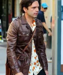 Sebastian Stan A Different Man Brown Leather Jacket