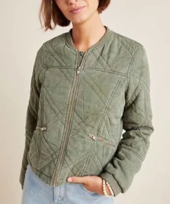 Behind Her Eyes Louise Quilted Bomber Jacket
