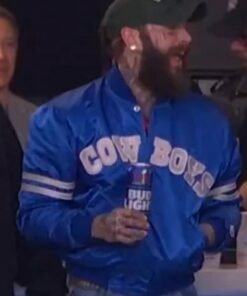 Super Bowl LVIII Cowboys Post Malone Blue Bomber Jacket