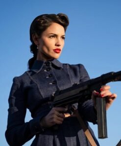 Eiza González The Ministry of Ungentlemanly 2024 Blue Cropped Denim Jacket