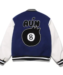 Timcomix 8 Ball Blue And White Varsity Jacket 2024