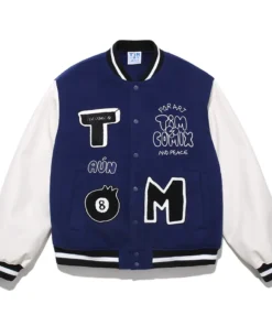 Timcomix 8 Ball Blue And White Varsity Jacket