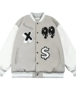 Vancarhell Nothing 99 Grey Letterman Jacket