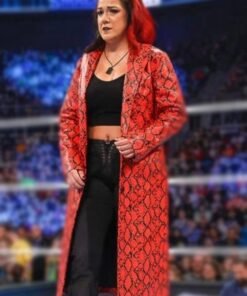 WWE Smackdown 2024 Bayley Red Leather Coat