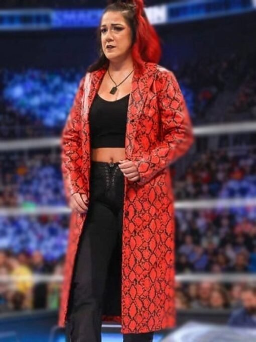 WWE Smackdown 2024 Bayley Red Leather Coat