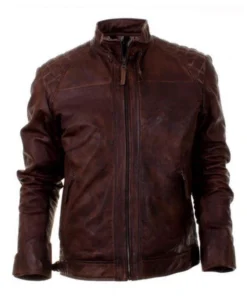Oliver Queen Distressed Brown Leather Jacket