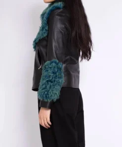 Women’s Shearling Aviator Green Fur Jacket