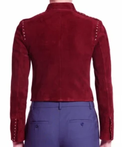 Willa Holland Arrow Red Suede Jacket