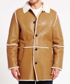 Mens Brown Shearling Leather Coat