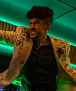 Product Specification: Material: Suiting Fabric Inner: Viscose Lining Collar: Lapel Style Collar Front: Buttoned Closure Sleeves: Full-length Cuffs: Buttoned cuffs Color: White