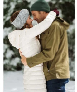 Christmas in the Rockies White Puffer Coat