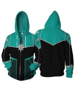 Team Captain Marvel Green Cotton Hoodie