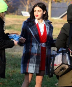 Lucy Hale Katy Keene Checked Coat