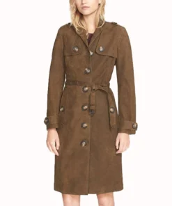 How to Get Away With Murder Laurel Castillo Suede Trench Coat