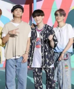 BTS Dynamite Suga Floral Suit