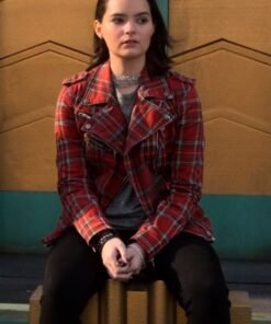 Lucifer Season 6 Brianna Hildebrand Plaid Moto Jacket