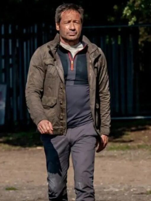 The Bubble 2022 David Duchovny Brown Jacket